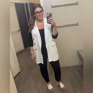 White Sleeveless Blazer